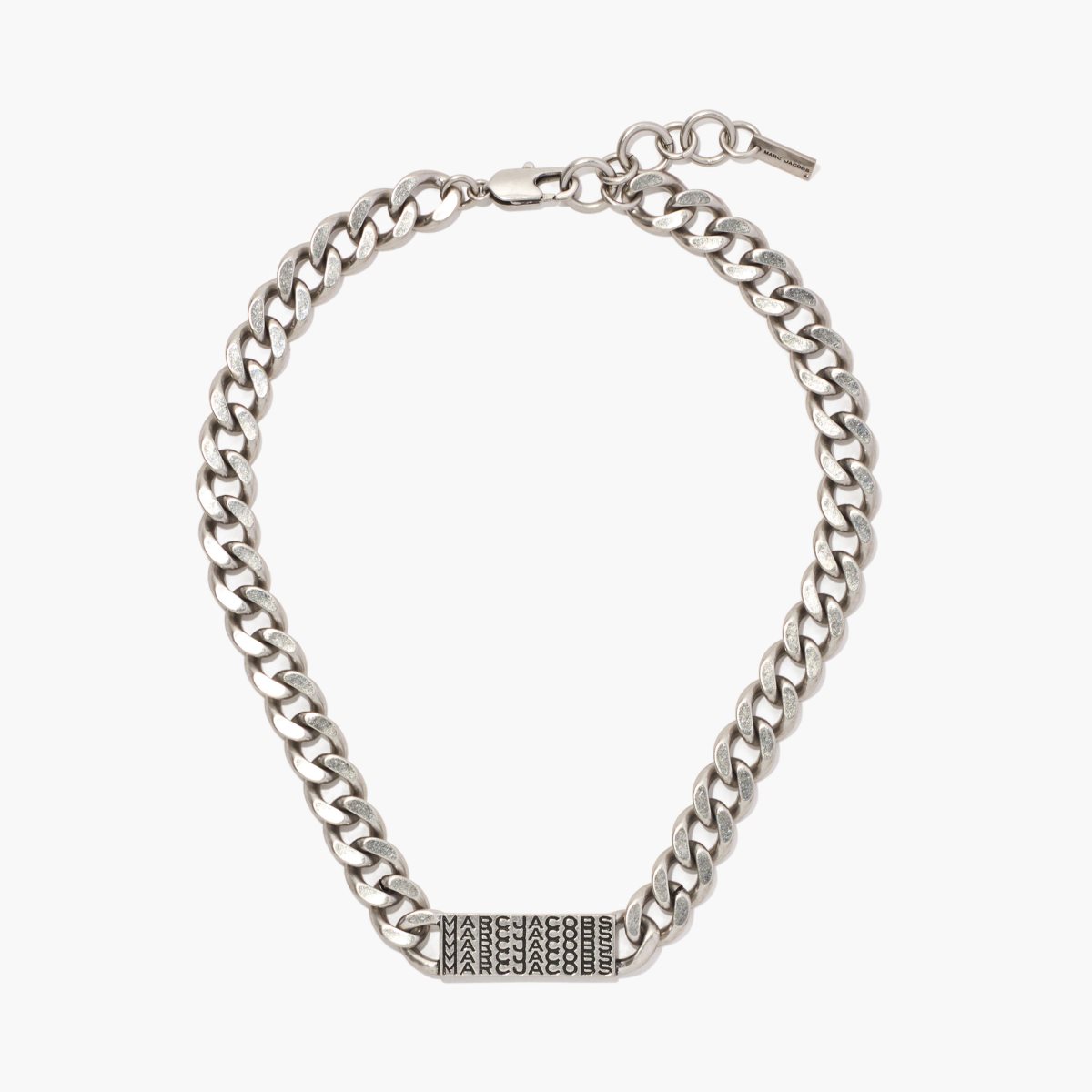 Marc Jacobs Barcode Monogram ID Chain Necklace Aged Silver | 3918AEXTY