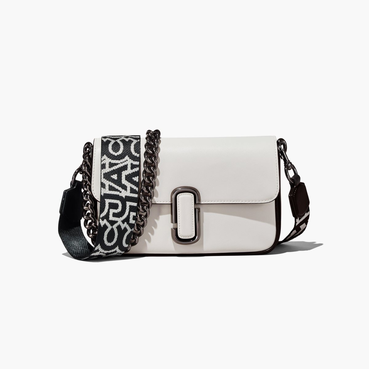 Marc Jacobs Bi-Color J Marc Shoulder Bag Black/White | 1762GERFI