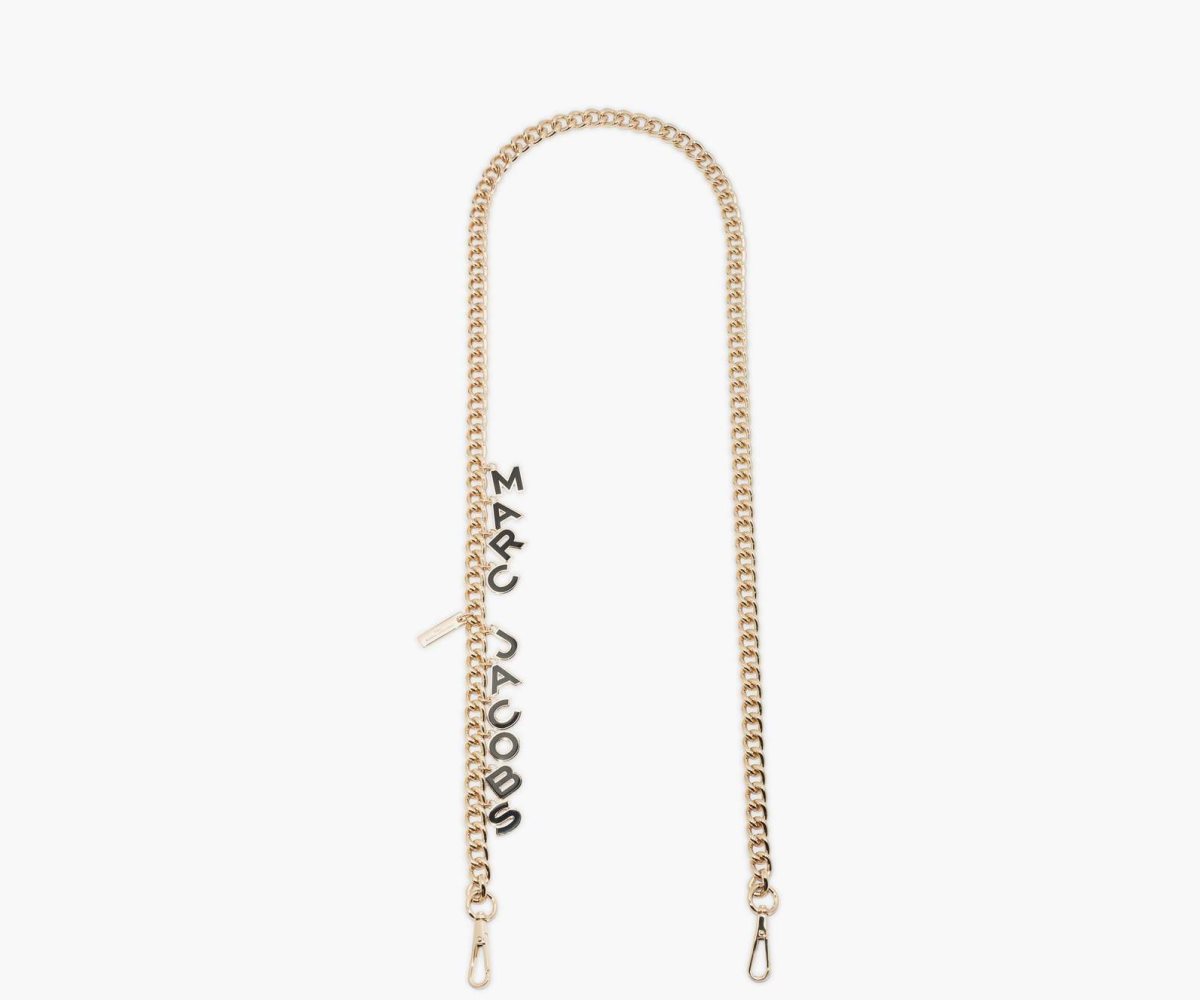 Marc Jacobs Charm Chain Crossbody Strap Black/Gold | 8014QNBZW