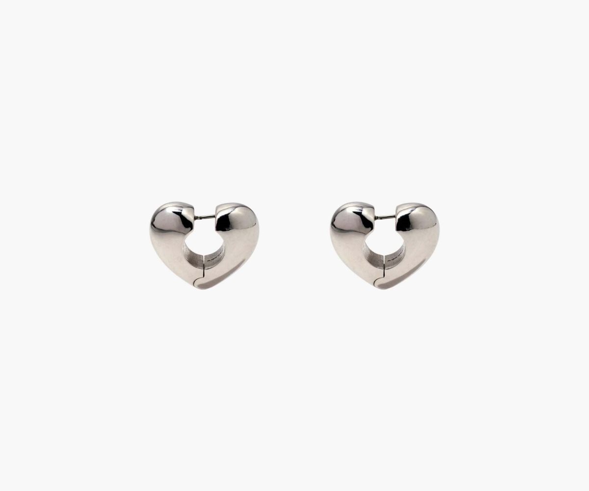 Marc Jacobs Charmed Bubble Heart Hoops Silver | 8041NVIFE