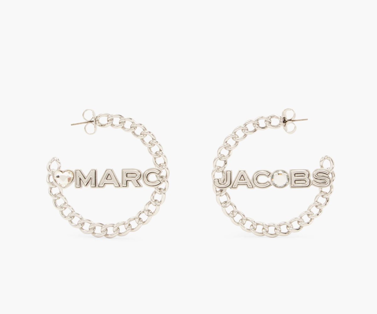 Marc Jacobs Charmed Chain Hoops Crystal/Silver | 6894ZSCNI