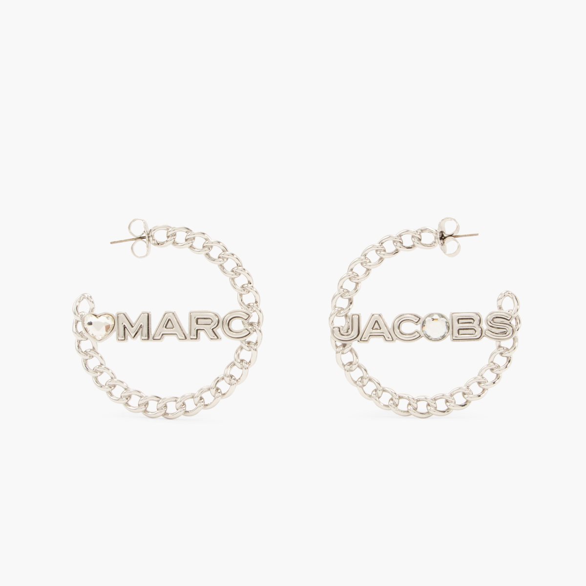Marc Jacobs Charmed Chain Hoops Crystal/Silver | 6894ZSCNI