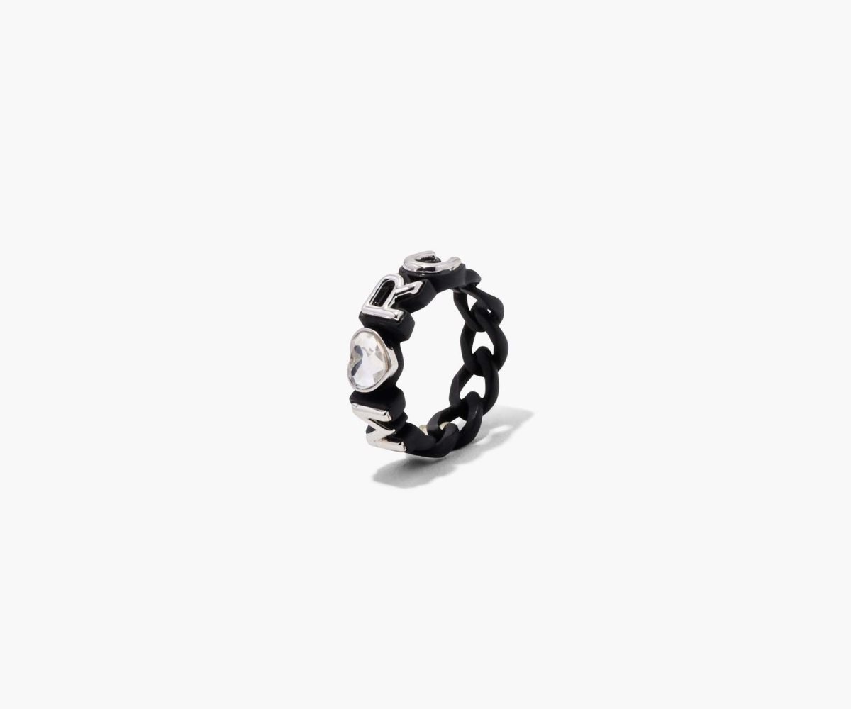 Marc Jacobs Charmed Marc Chain Ring Black Multi | 1865VTKUJ