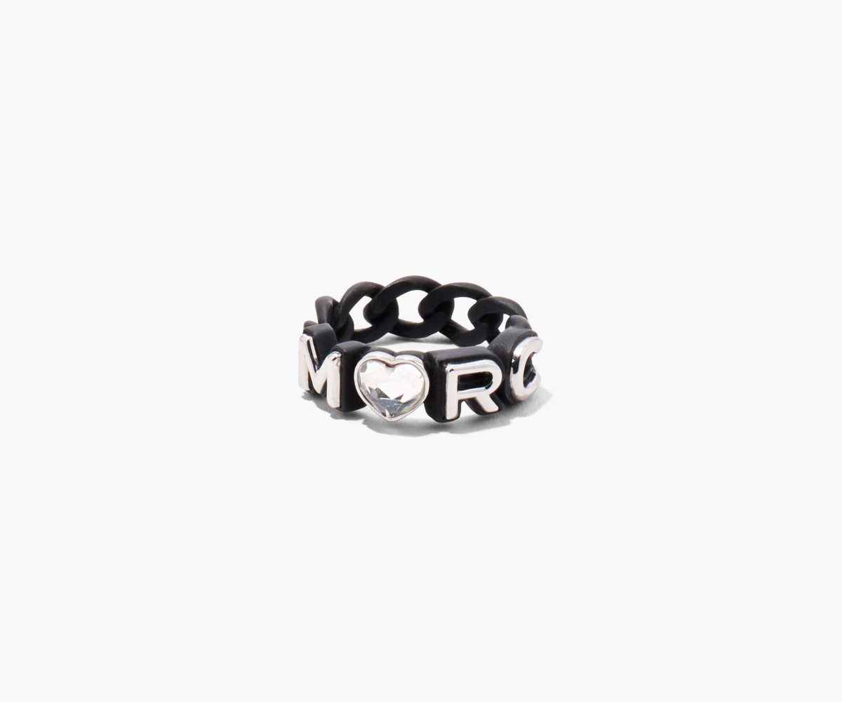 Marc Jacobs Charmed Marc Chain Ring Black Multi | 1865VTKUJ