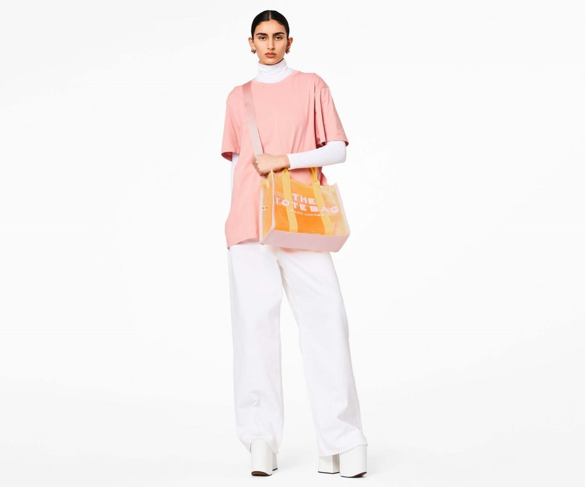 Marc Jacobs Colorblock Mesh Medium Tote Bag Yellow Multi | 9235XUIJS