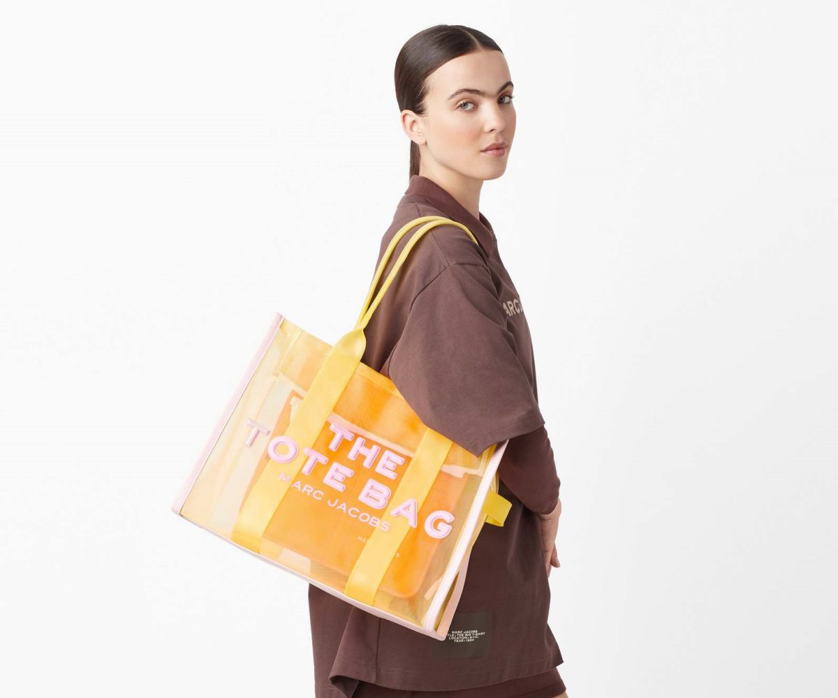 Marc Jacobs Colorblock Mesh Tote Bag Yellow Multi | 7143MLVFE
