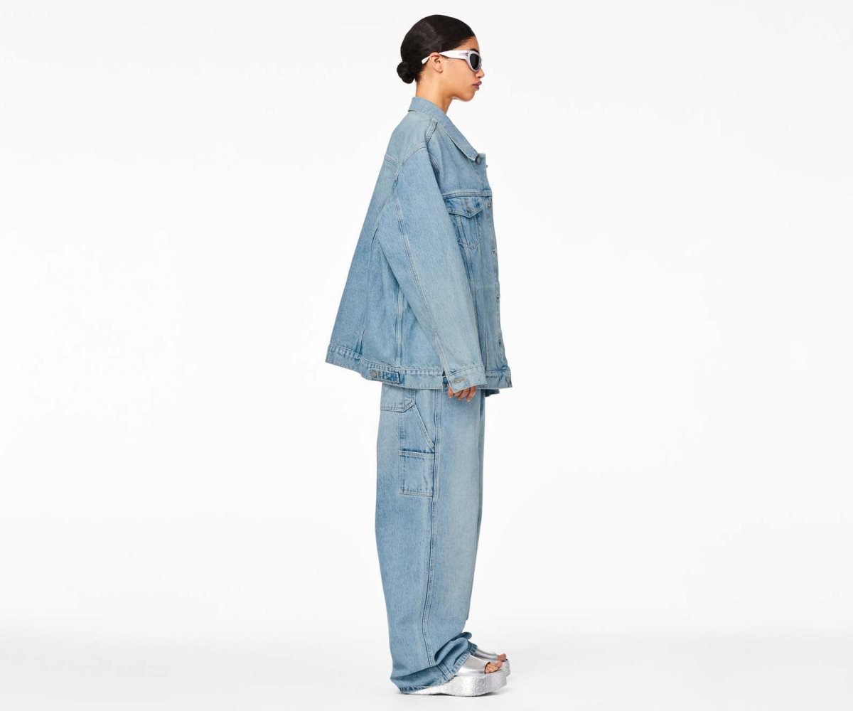 Marc Jacobs Denim Trucker Jacket Sun Bleached Denim | 1793YGRKS