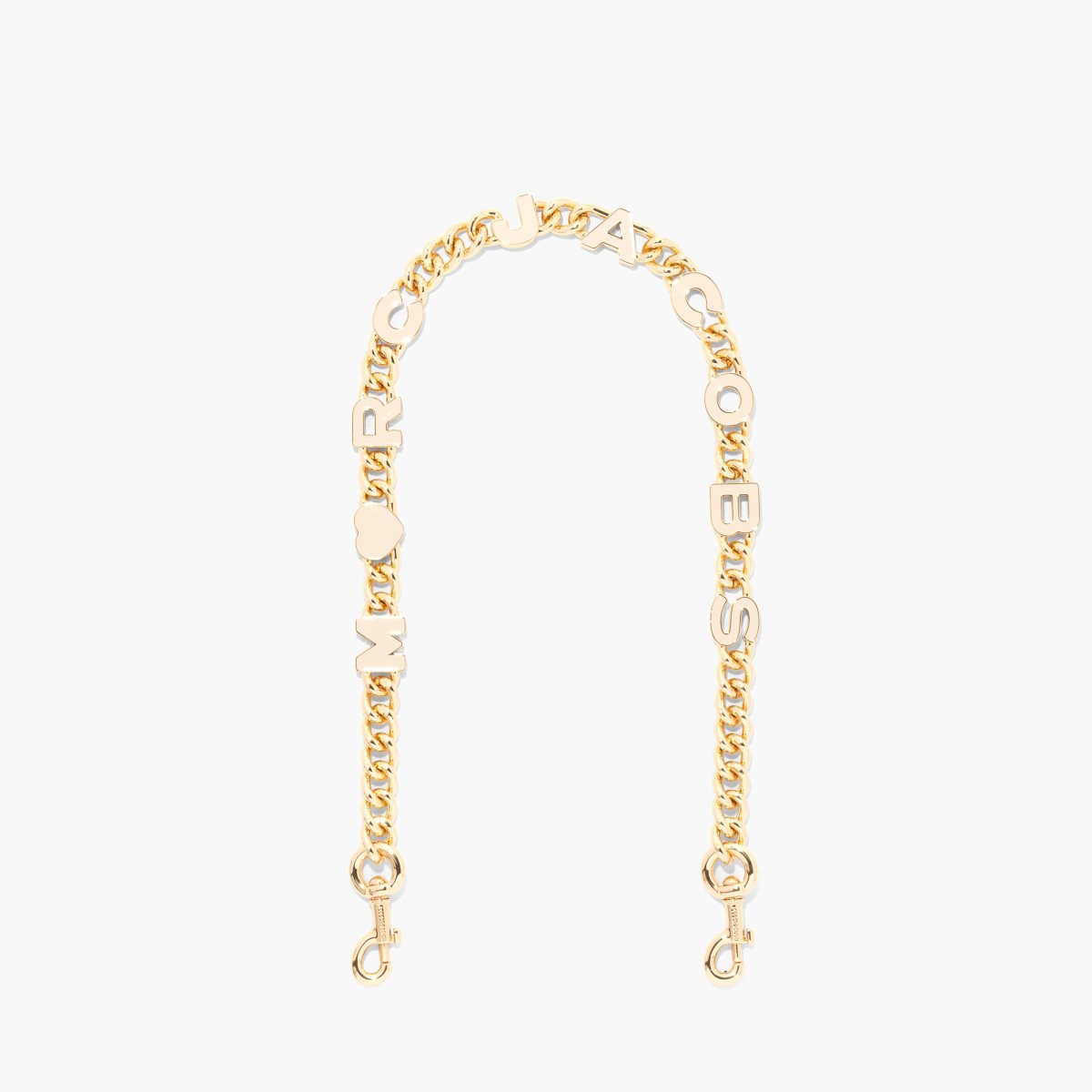 Marc Jacobs Heart Charm Chain Shoulder Strap Cloud White/Gold | 7490ONABQ