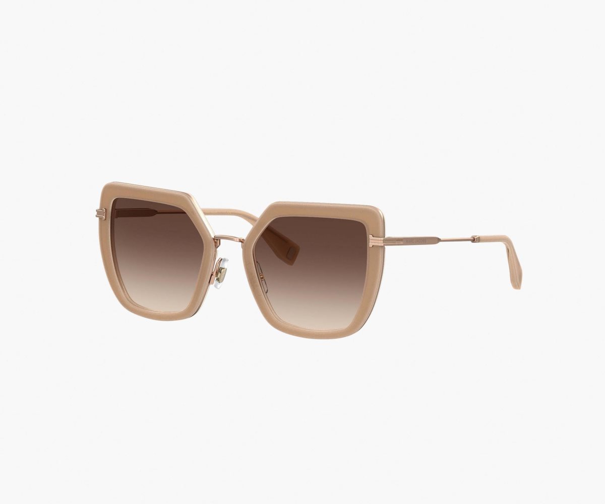 Marc Jacobs Icon Oversized Butterfly Sunglasses Nude/Gold | 3741RFOYL