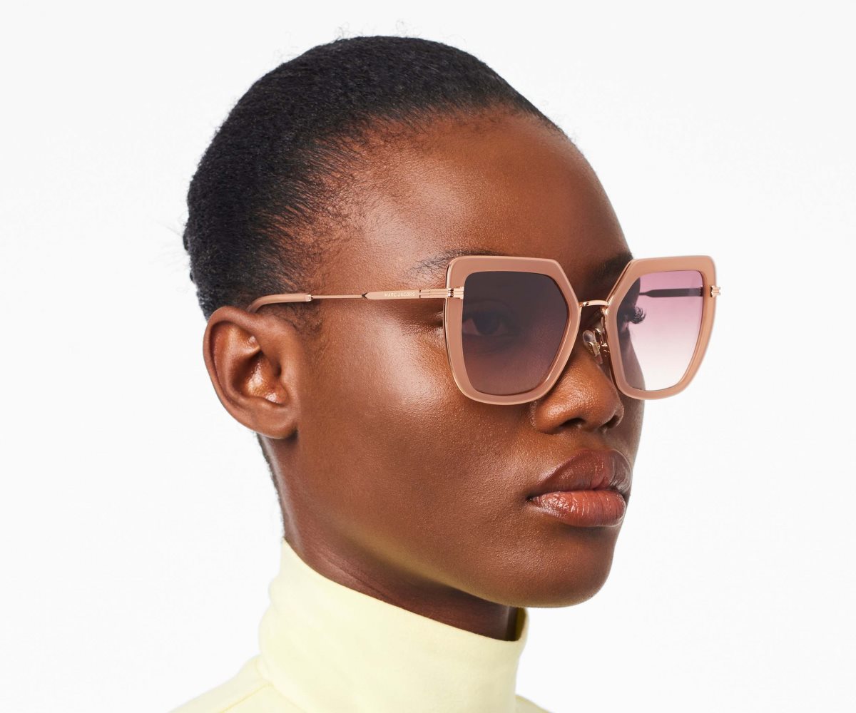 Marc Jacobs Icon Oversized Butterfly Sunglasses Nude/Gold | 3741RFOYL