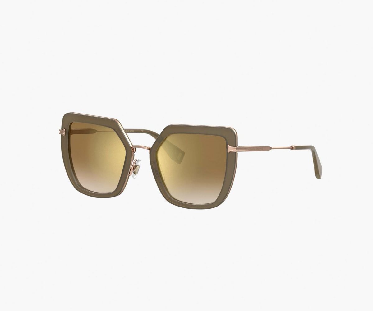Marc Jacobs Icon Oversized Butterfly Sunglasses Mud/Gold | 6589ZEKIC