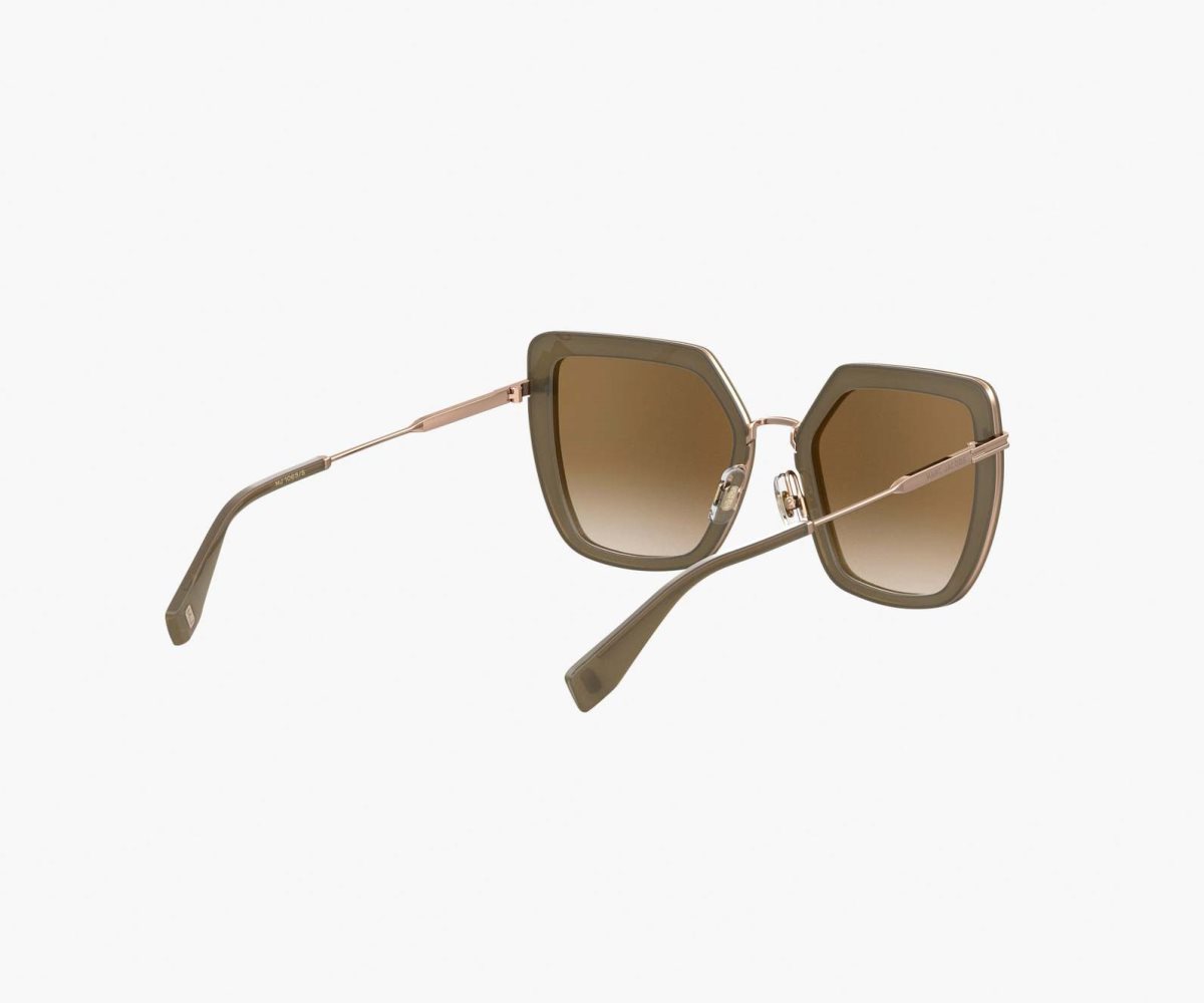 Marc Jacobs Icon Oversized Butterfly Sunglasses Mud/Gold | 6589ZEKIC