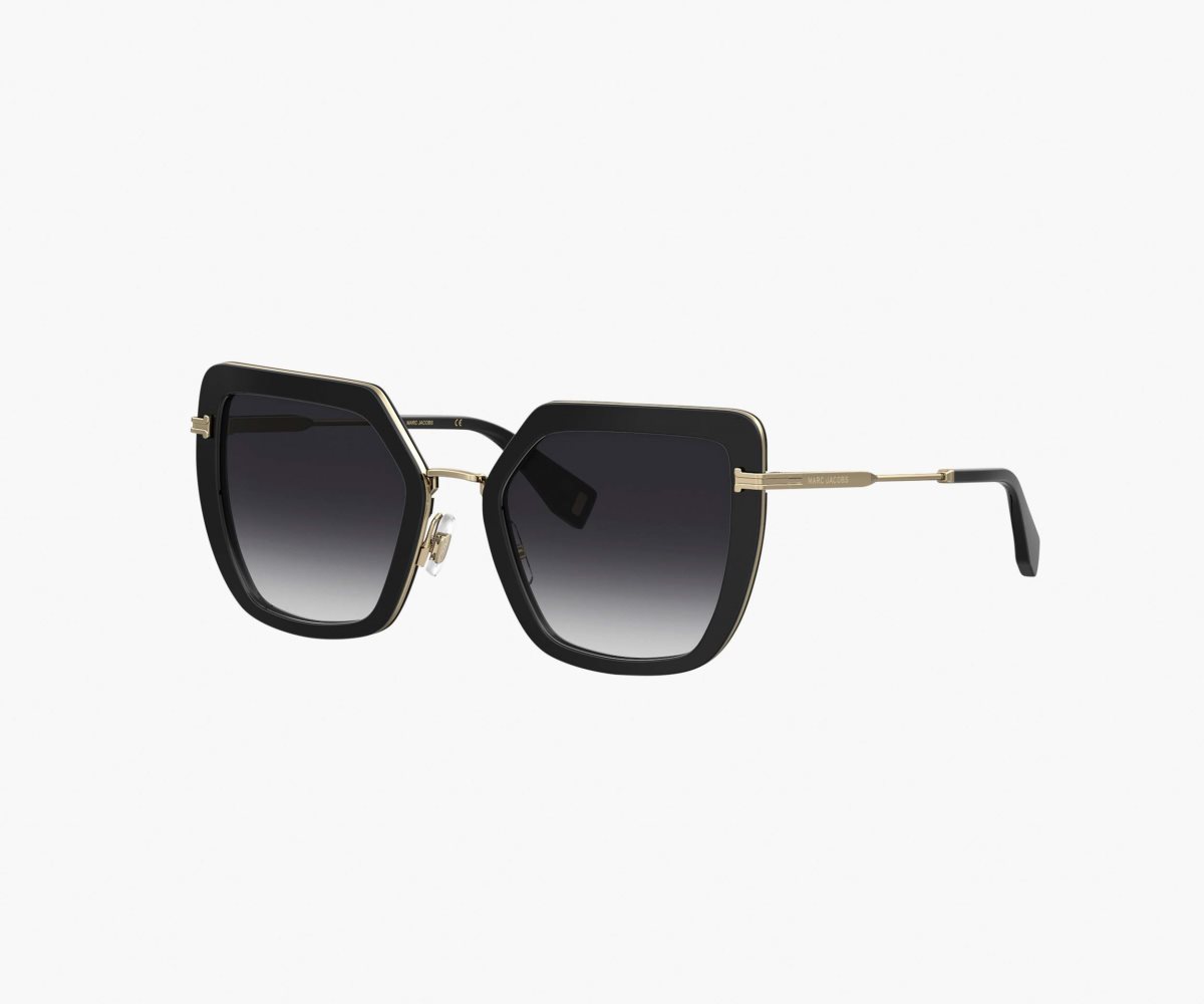 Marc Jacobs Icon Oversized Butterfly Sunglasses Black/Gold | 8567BCNIX