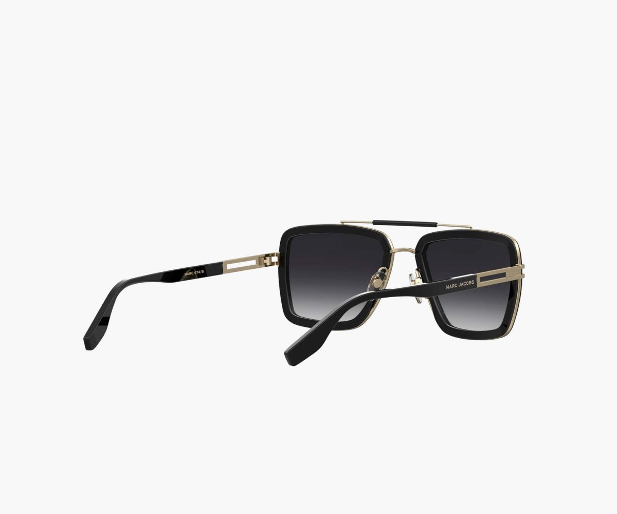 Marc Jacobs Icon Square Pilot Sunglasses Black | 5430BGDUQ