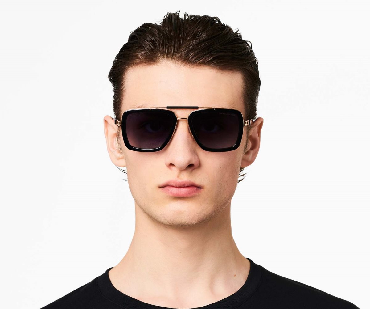 Marc Jacobs Icon Square Pilot Sunglasses Black | 5430BGDUQ