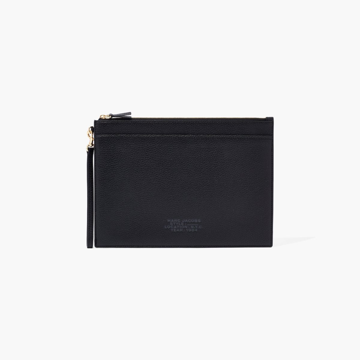 Marc Jacobs Large Leather Wristlet Black | 4263HQCAY