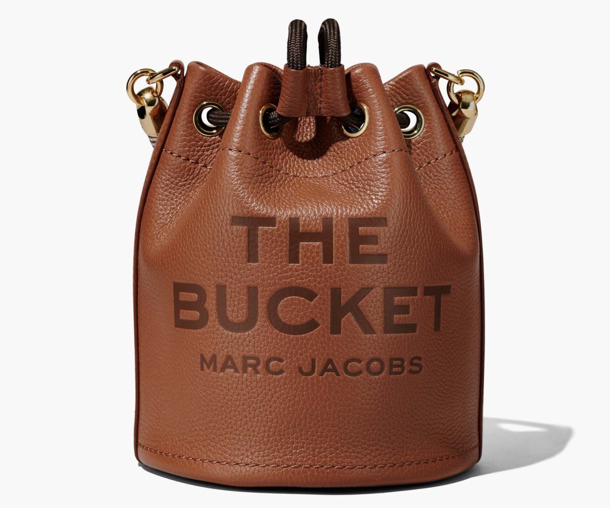 Marc Jacobs Leather Bucket Bag Argan Oil | 6827TZIAJ