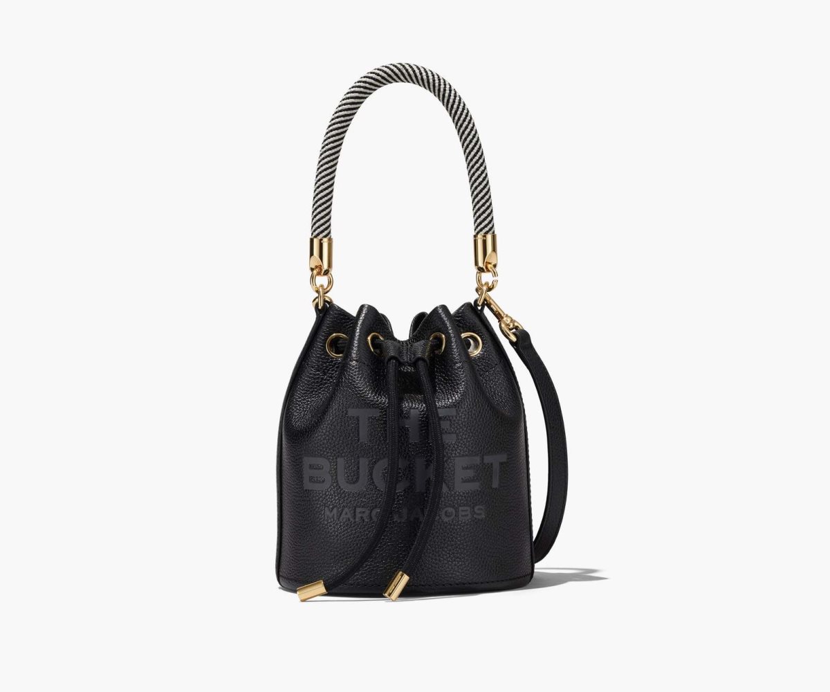 Marc Jacobs Leather Bucket Bag Black | 0365QZNHS