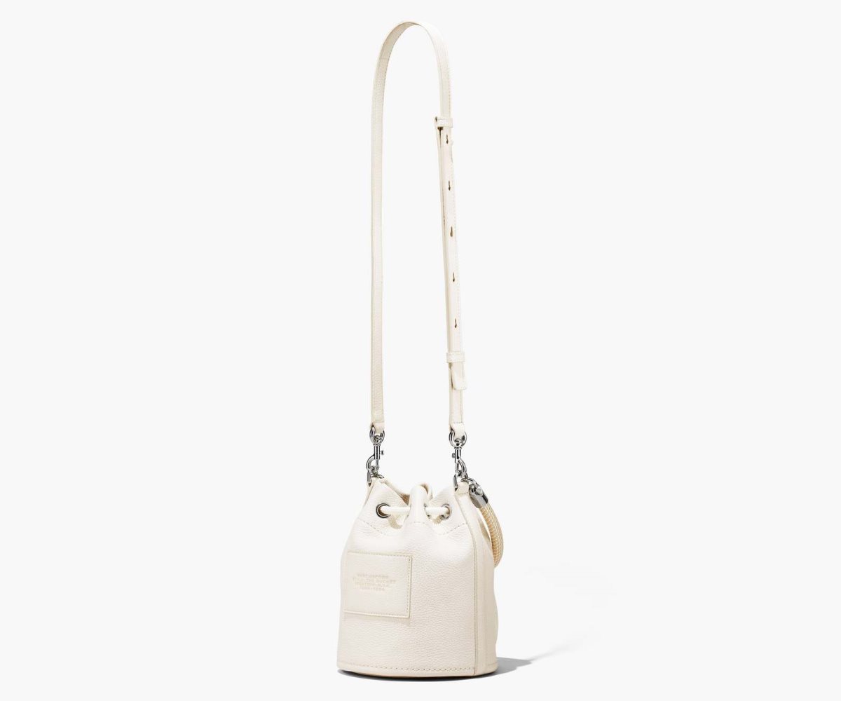 Marc Jacobs Leather Bucket Bag Cotton/Silver | 1692LQNYX