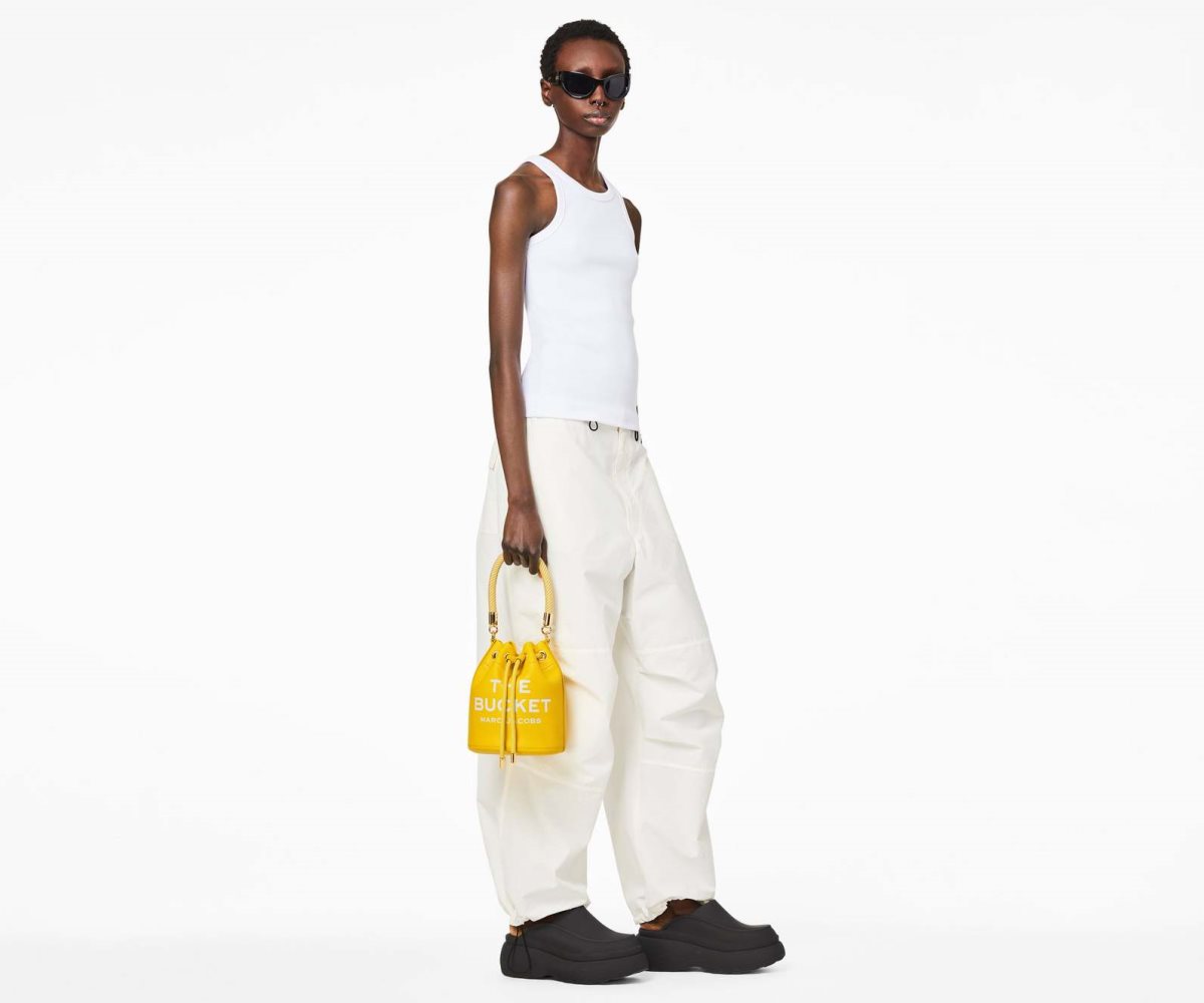 Marc Jacobs Leather Bucket Bag Sun | 6047CIDVP