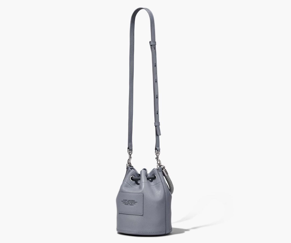 Marc Jacobs Leather Bucket Bag Wolf Grey | 7084RLXZI