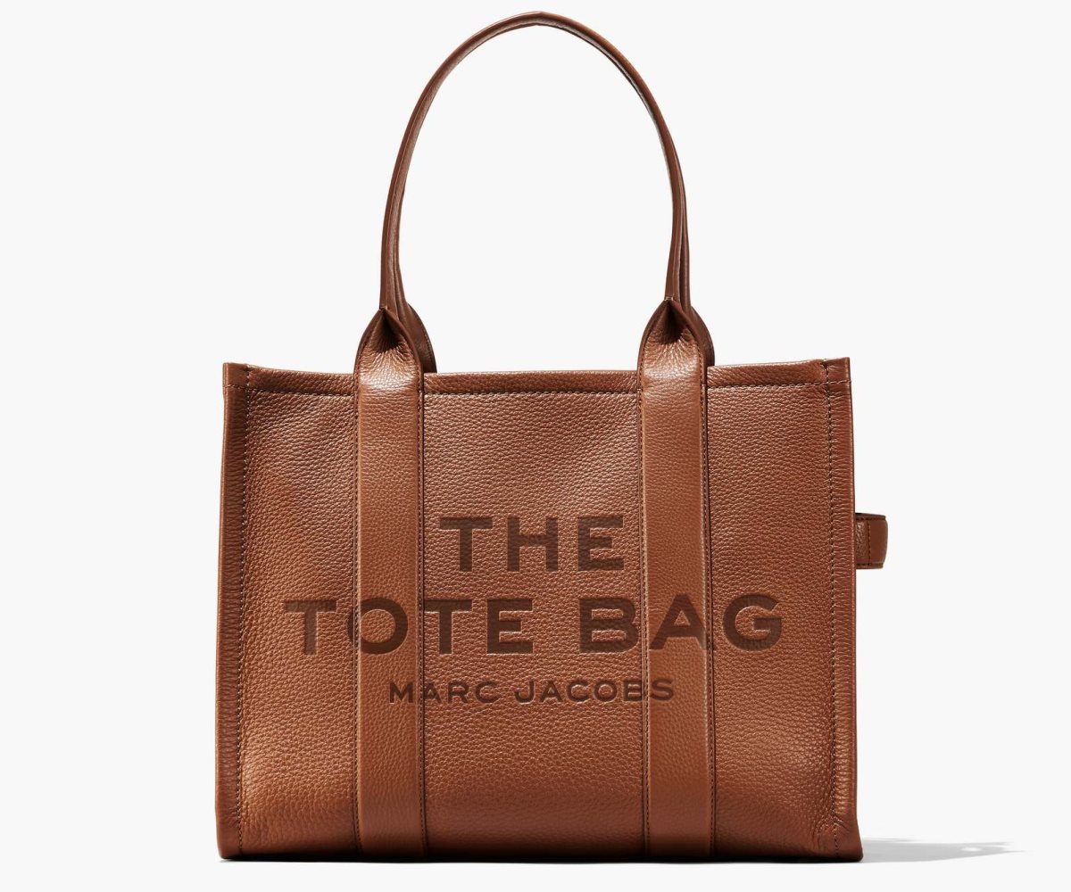 Marc Jacobs Leather Large Tote Bag Argan Oil | 7952POJVQ