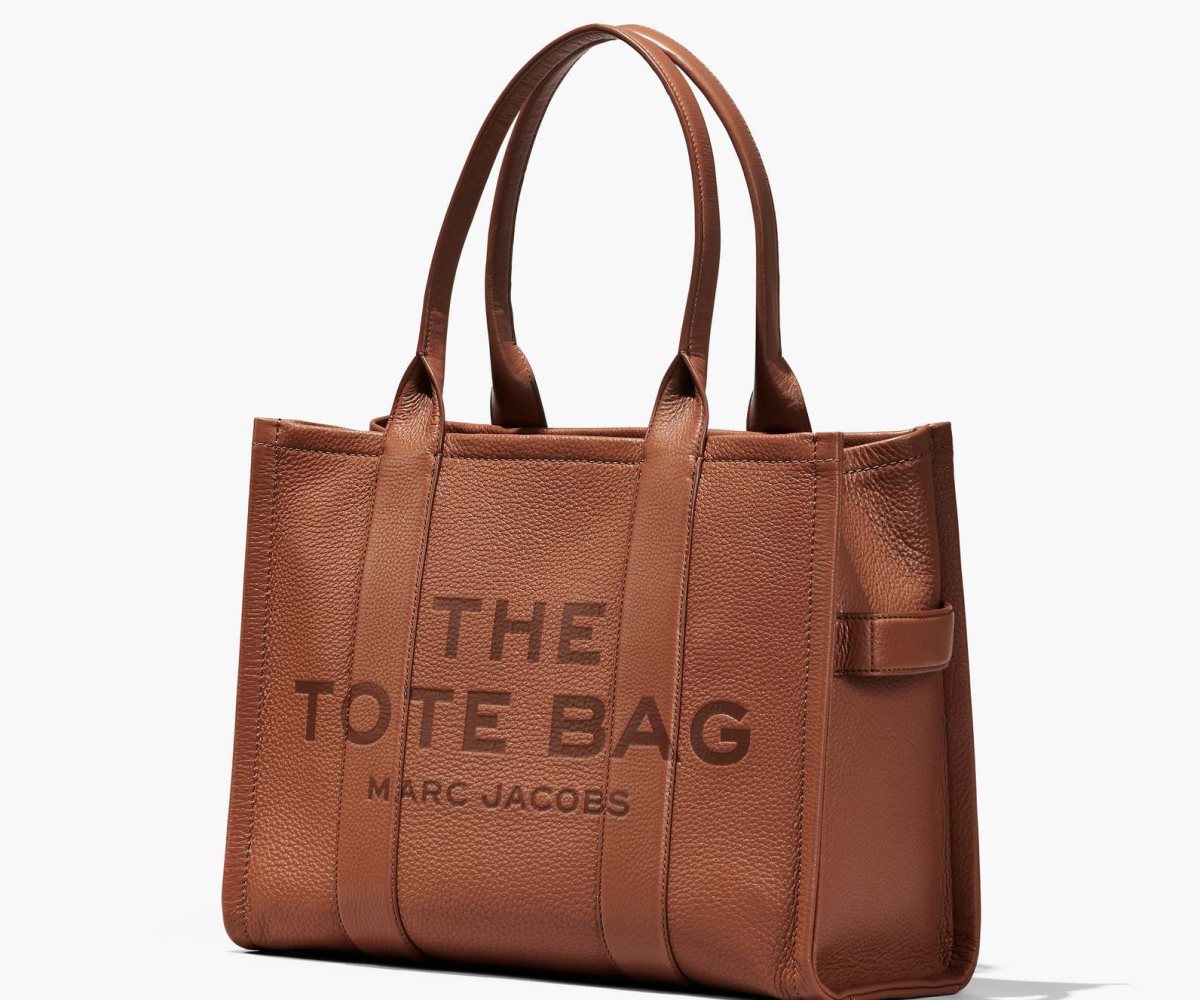 Marc Jacobs Leather Large Tote Bag Argan Oil | 7952POJVQ
