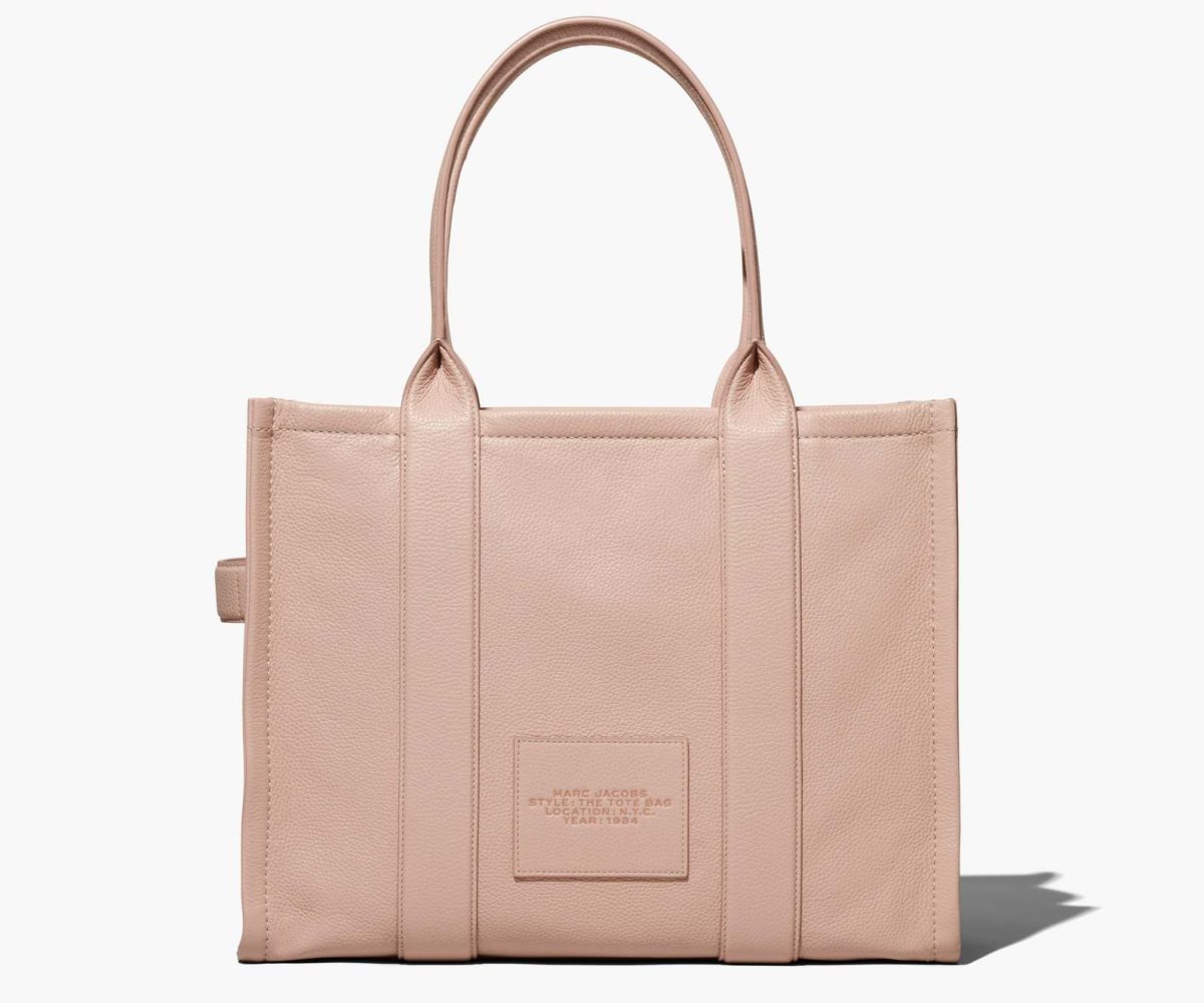 Marc Jacobs Leather Large Tote Bag Rose | 0247LZNYH