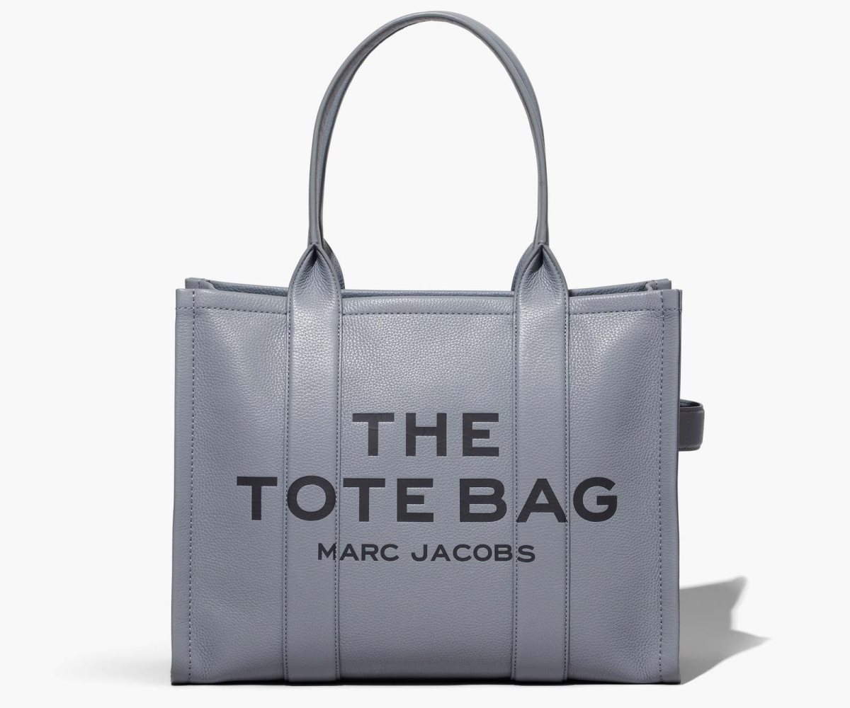 Marc Jacobs Leather Large Tote Bag Wolf Grey | 7306RLIQX