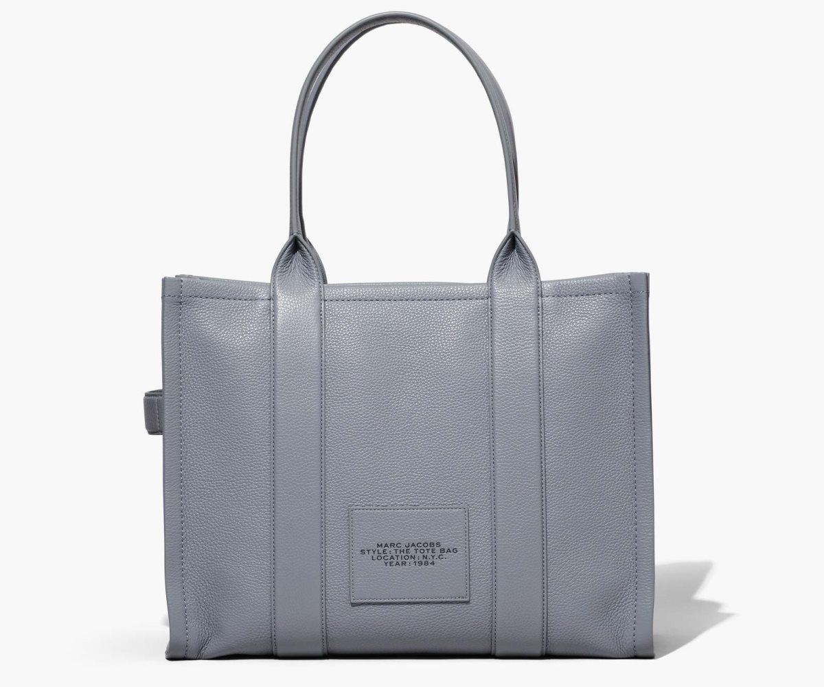 Marc Jacobs Leather Large Tote Bag Wolf Grey | 7306RLIQX
