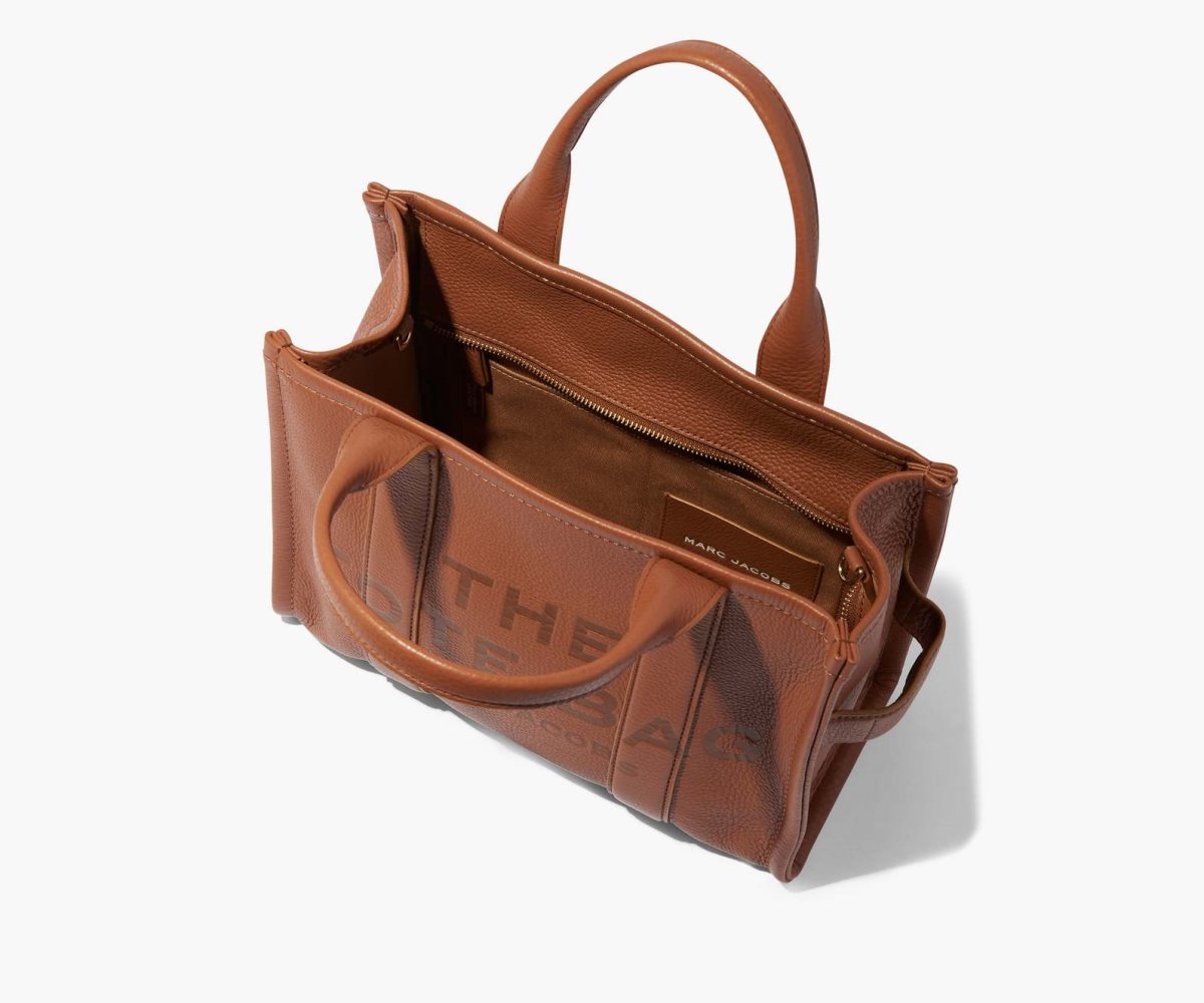 Marc Jacobs Leather Medium Tote Bag Argan Oil | 8142QGBSZ
