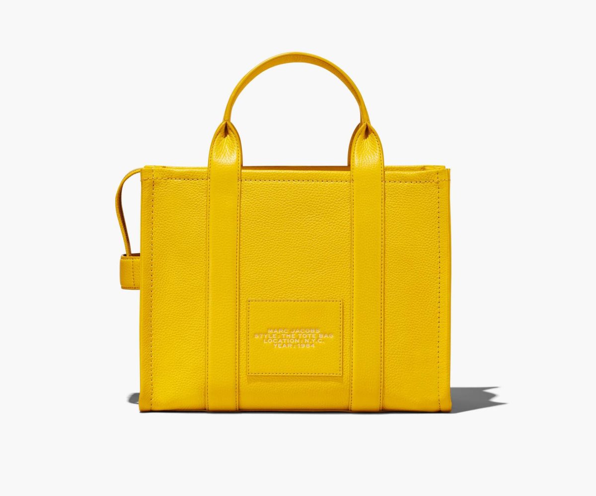 Marc Jacobs Leather Medium Tote Bag Sun | 0736JOLAN