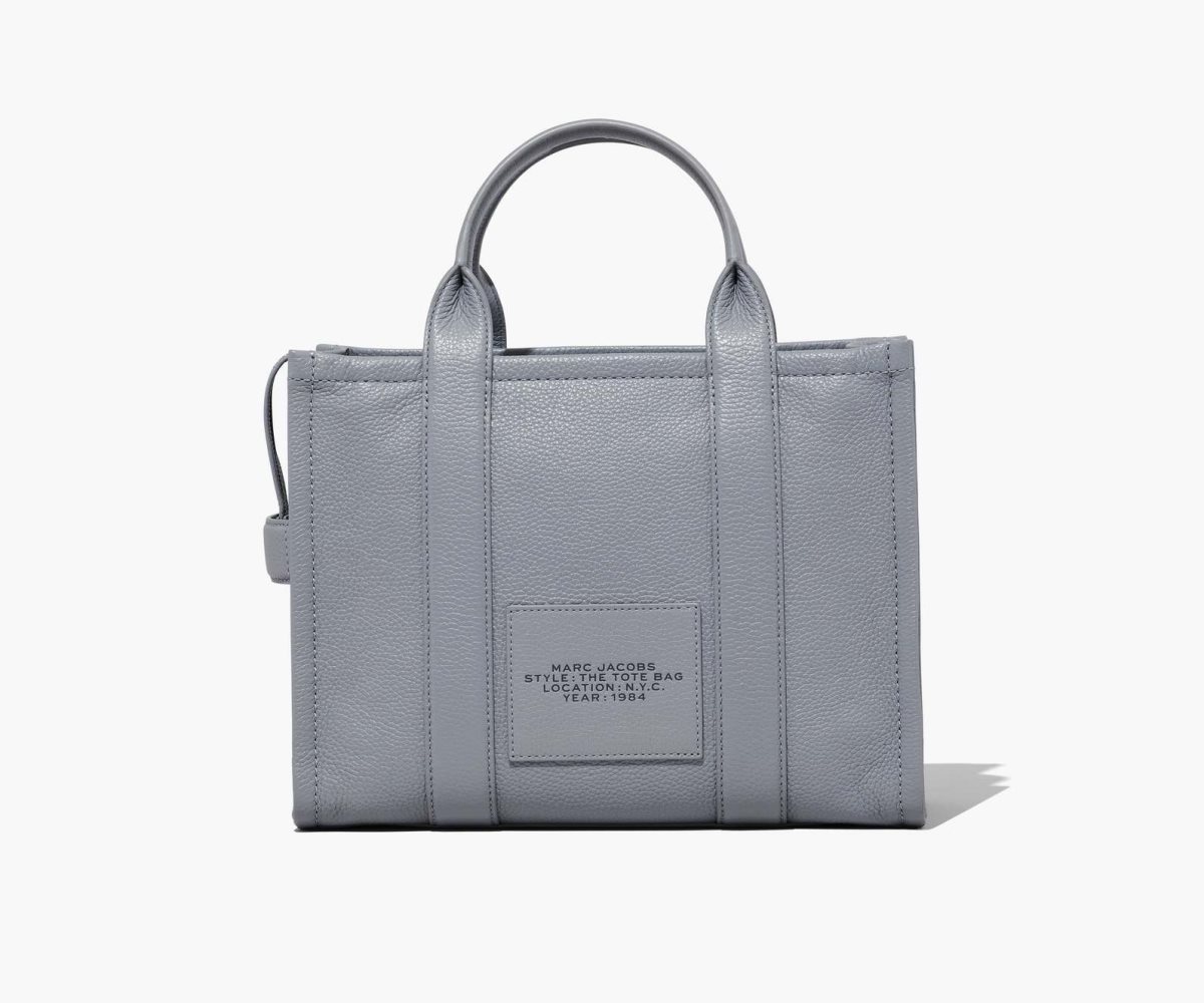 Marc Jacobs Leather Medium Tote Bag Wolf Grey | 3510WPCBR