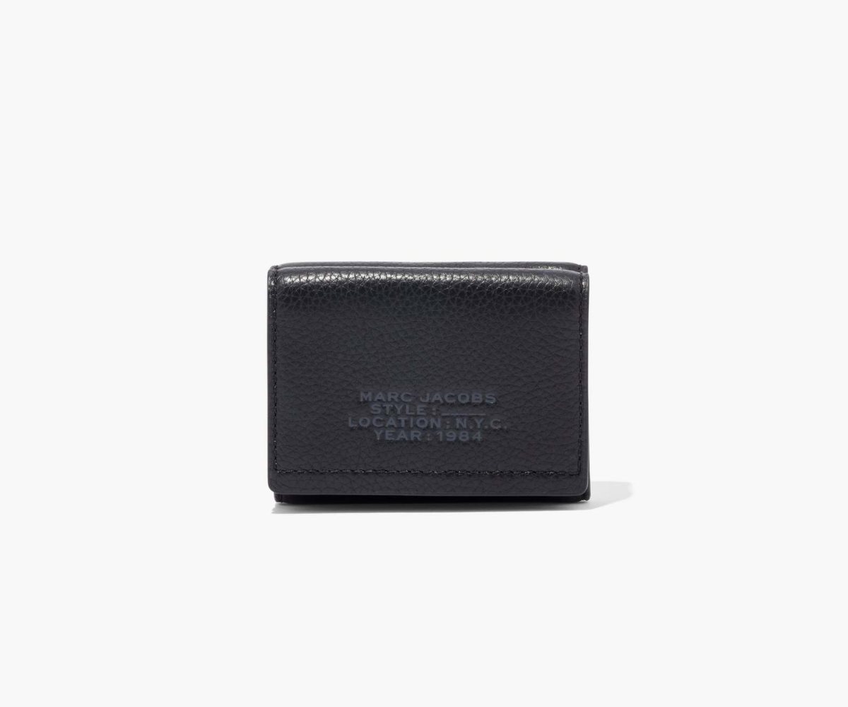 Marc Jacobs Leather Medium Trifold Wallet Black | 2085ZYOFS