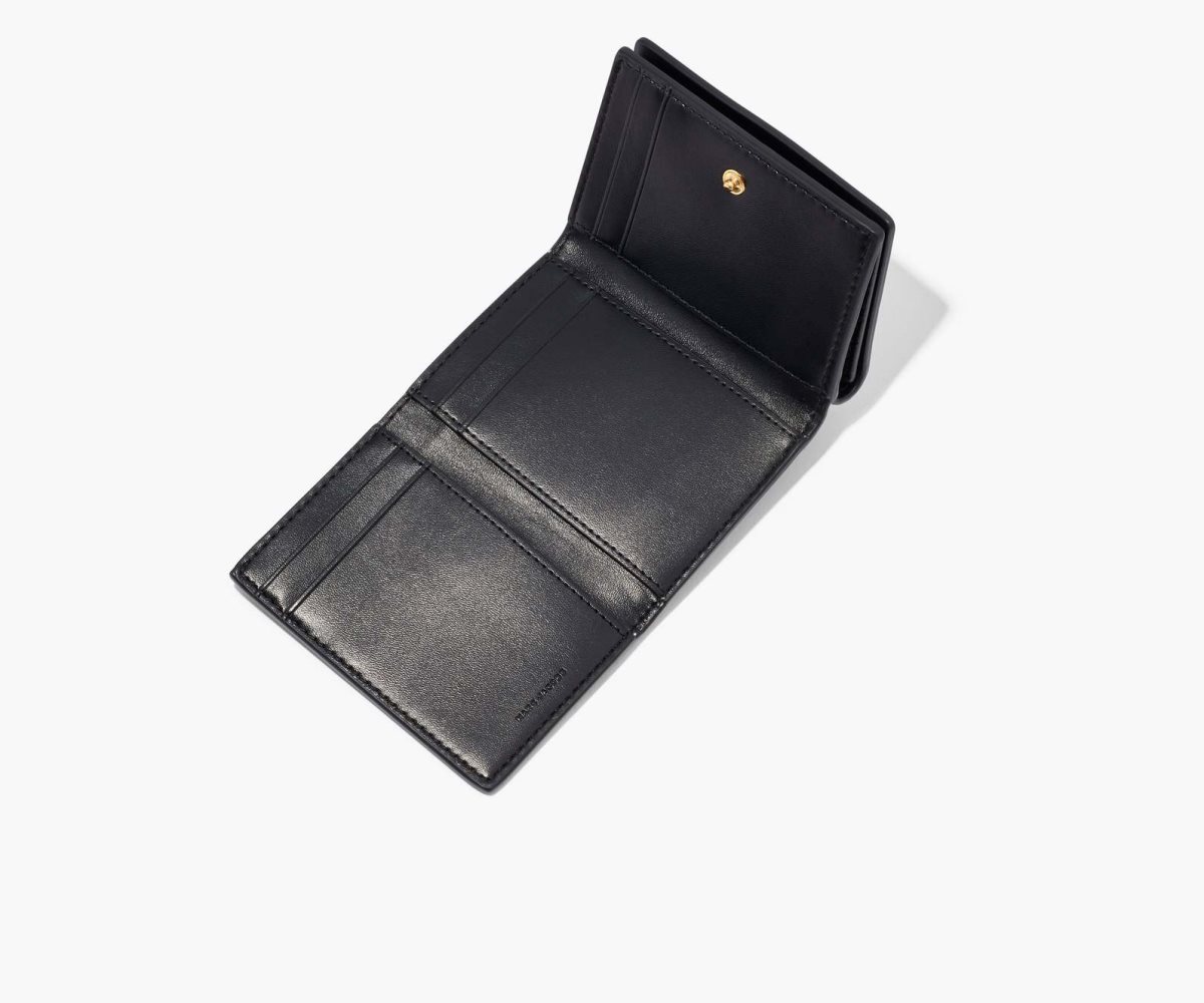 Marc Jacobs Leather Medium Trifold Wallet Black | 2085ZYOFS