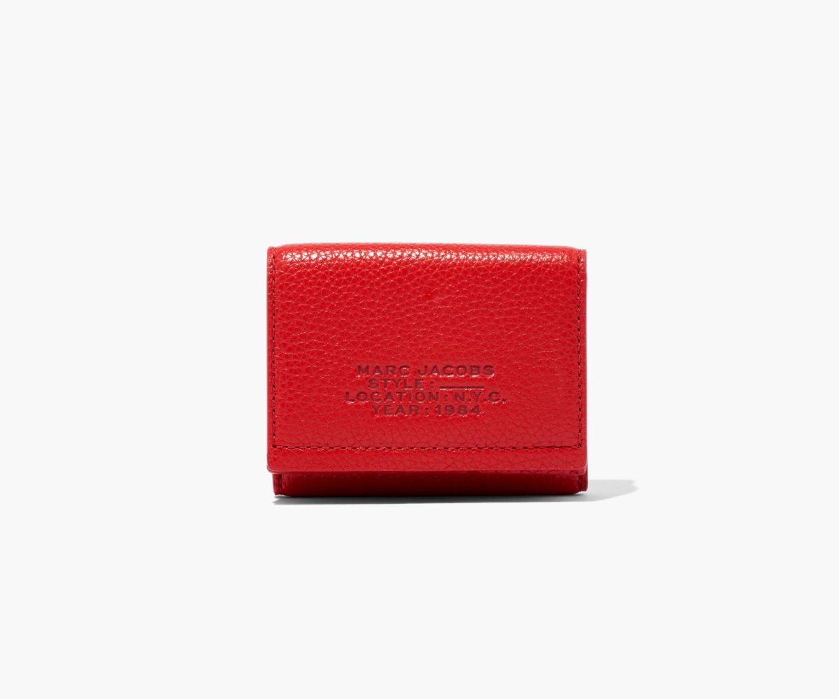 Marc Jacobs Leather Medium Trifold Wallet True Red | 4659IMUOX