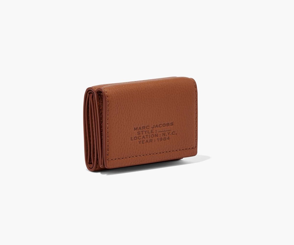 Marc Jacobs Leather Medium Trifold Wallet Argan Oil | 9843AJXZL