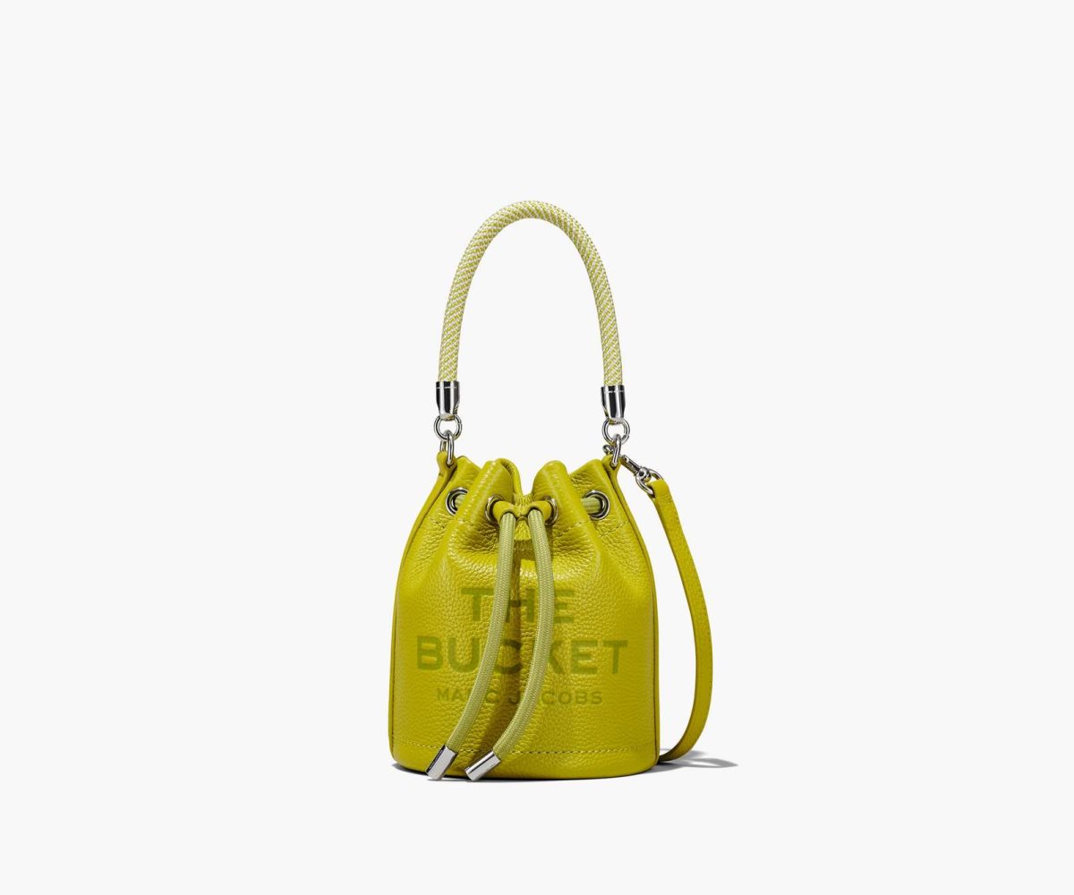 Marc Jacobs Leather Micro Bucket Bag Citronelle | 4796BMSJD