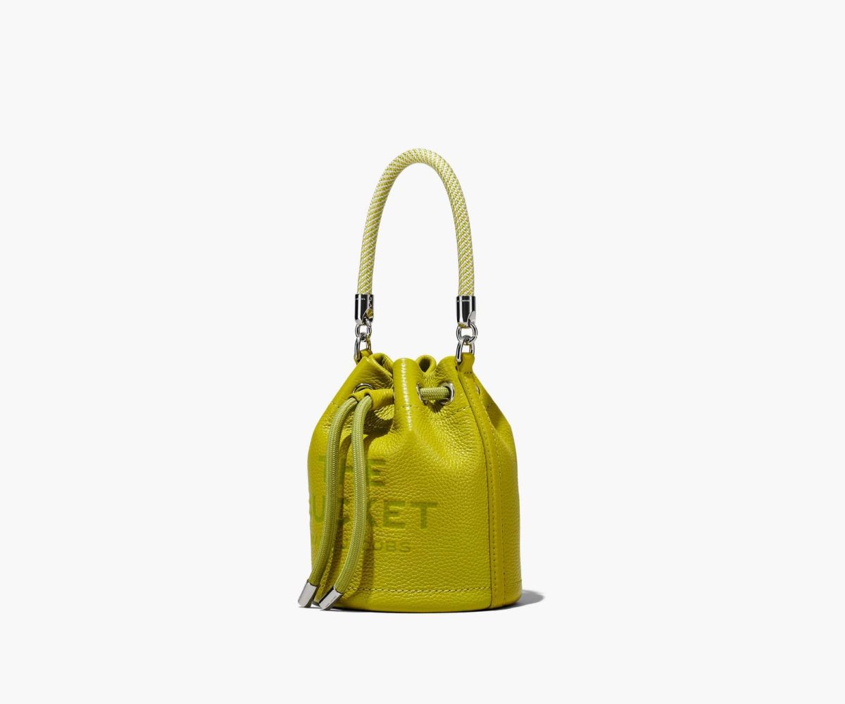 Marc Jacobs Leather Micro Bucket Bag Citronelle | 4796BMSJD