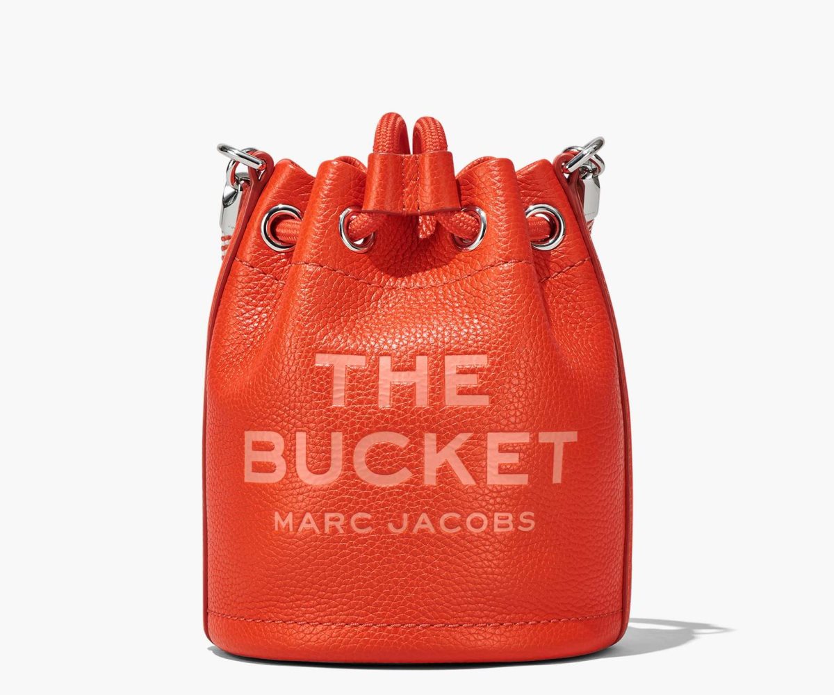 Marc Jacobs Leather Micro Bucket Bag Electric Orange | 7548OIXMB