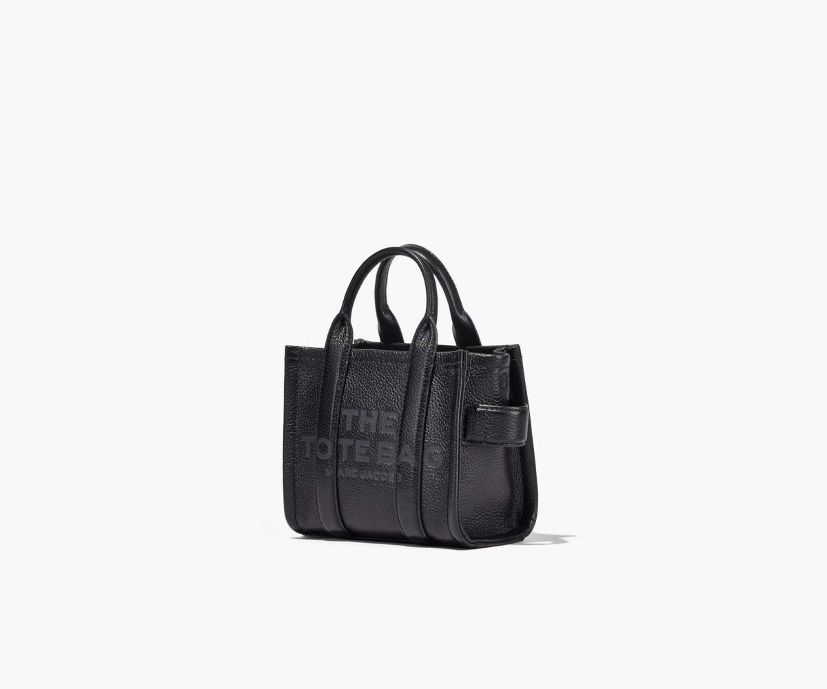 Marc Jacobs Leather Micro Tote Bag Black | 0514EJMCS