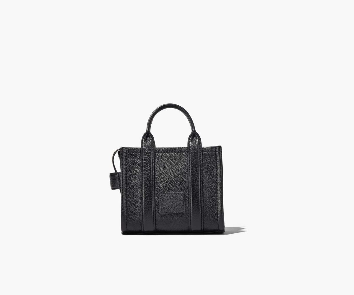 Marc Jacobs Leather Micro Tote Bag Black | 0514EJMCS