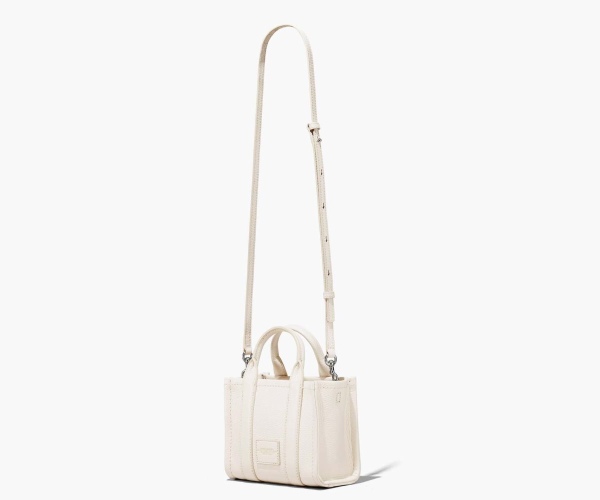 Marc Jacobs Leather Micro Tote Bag Cotton/Silver | 1937POJLQ