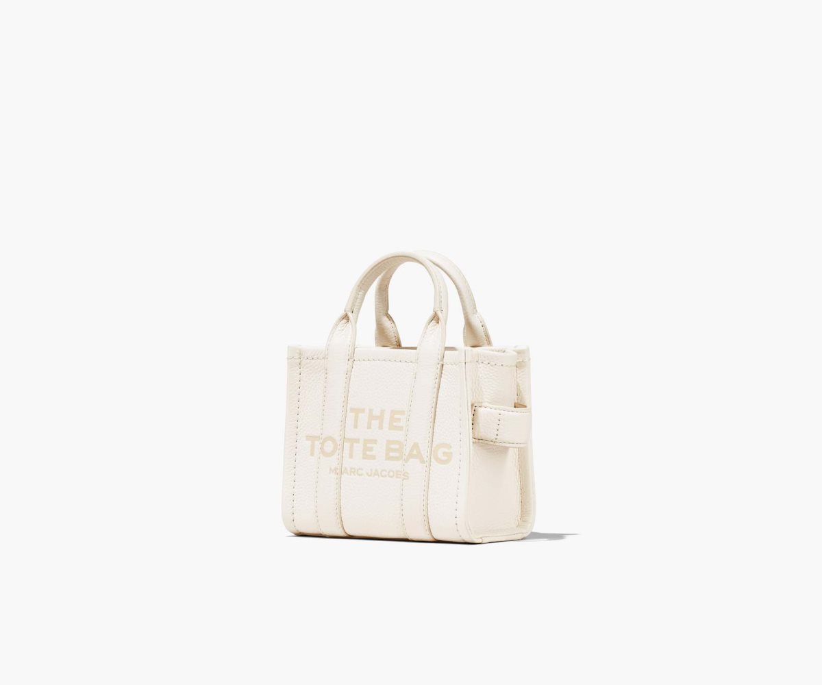 Marc Jacobs Leather Micro Tote Bag Cotton/Silver | 1937POJLQ