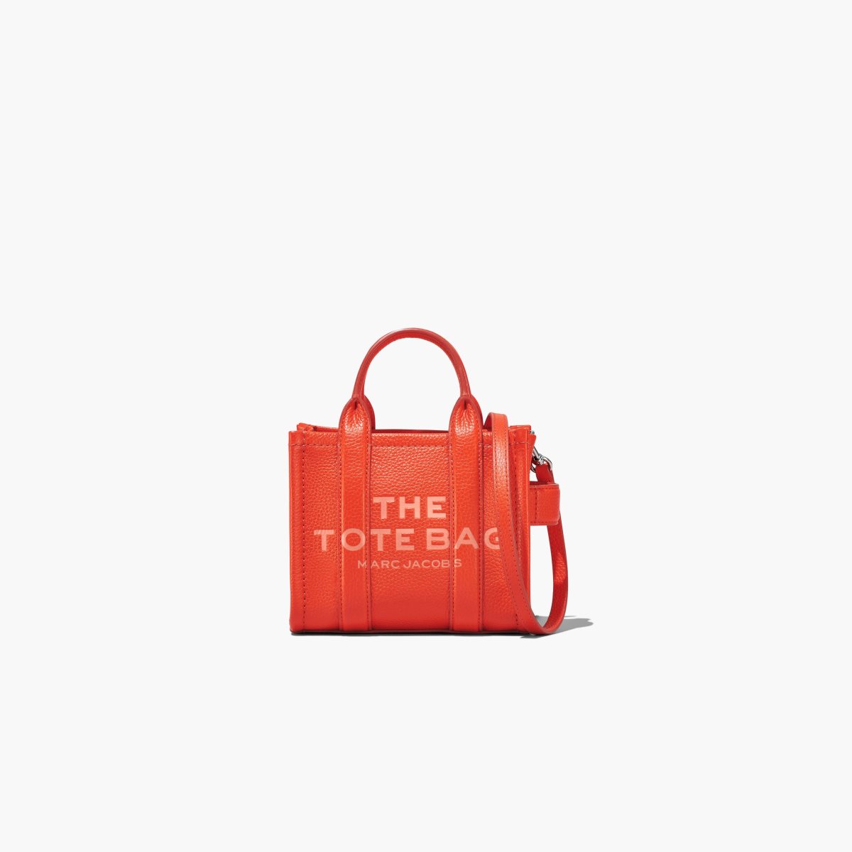 Marc Jacobs Leather Micro Tote Bag Electric Orange | 5821DEMSN