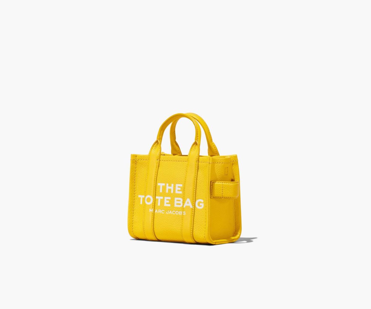 Marc Jacobs Leather Micro Tote Bag Sun | 4192NJSXL
