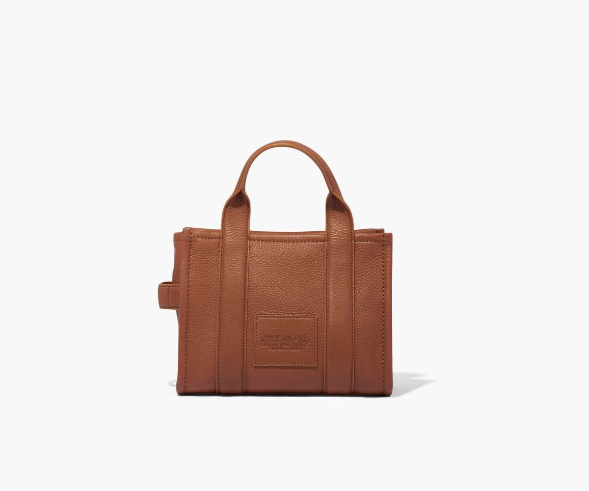 Marc Jacobs Leather Mini Tote Bag Argan Oil | 4823QNPHI