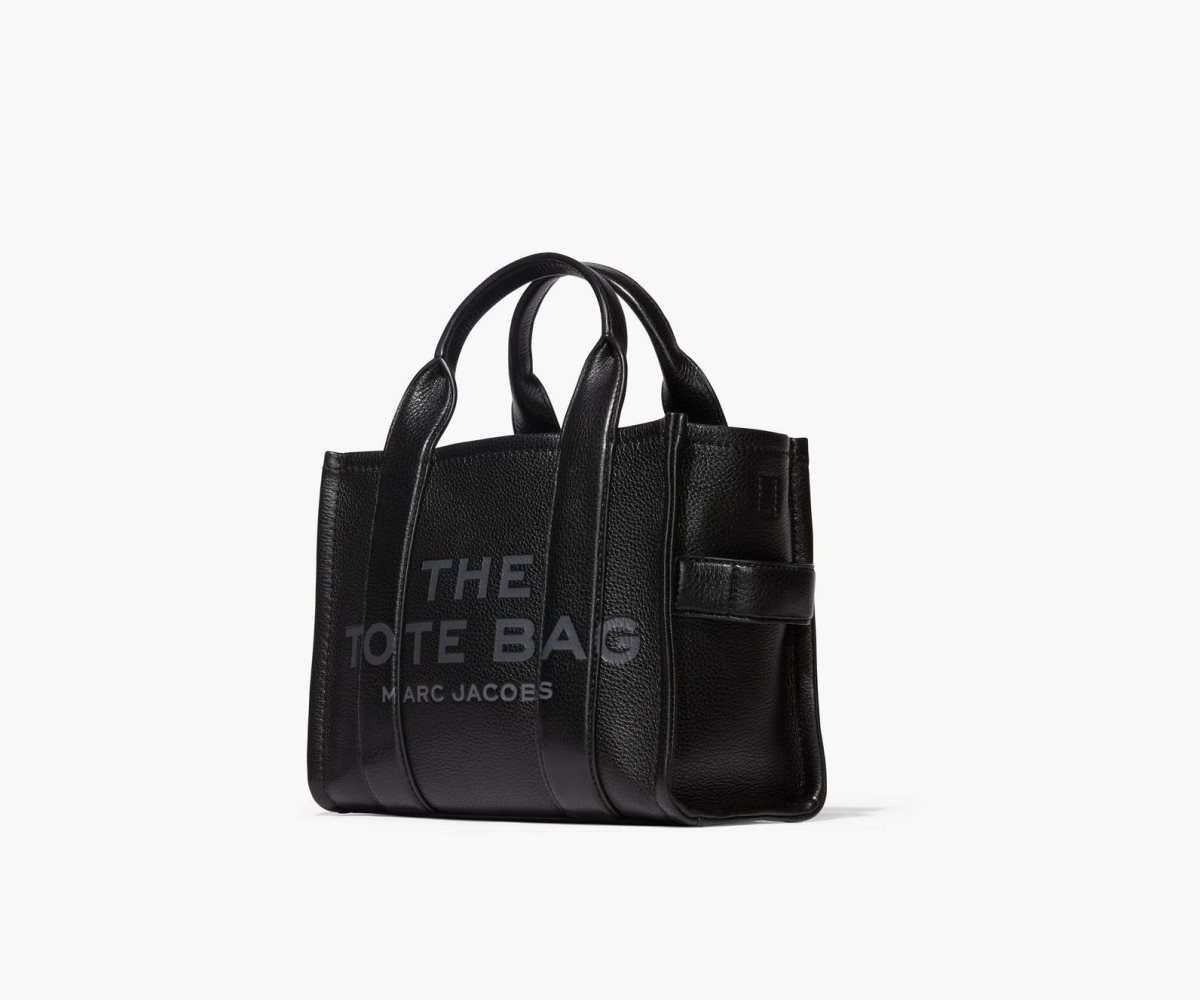 Marc Jacobs Leather Mini Tote Bag Black | 2683AYOPB