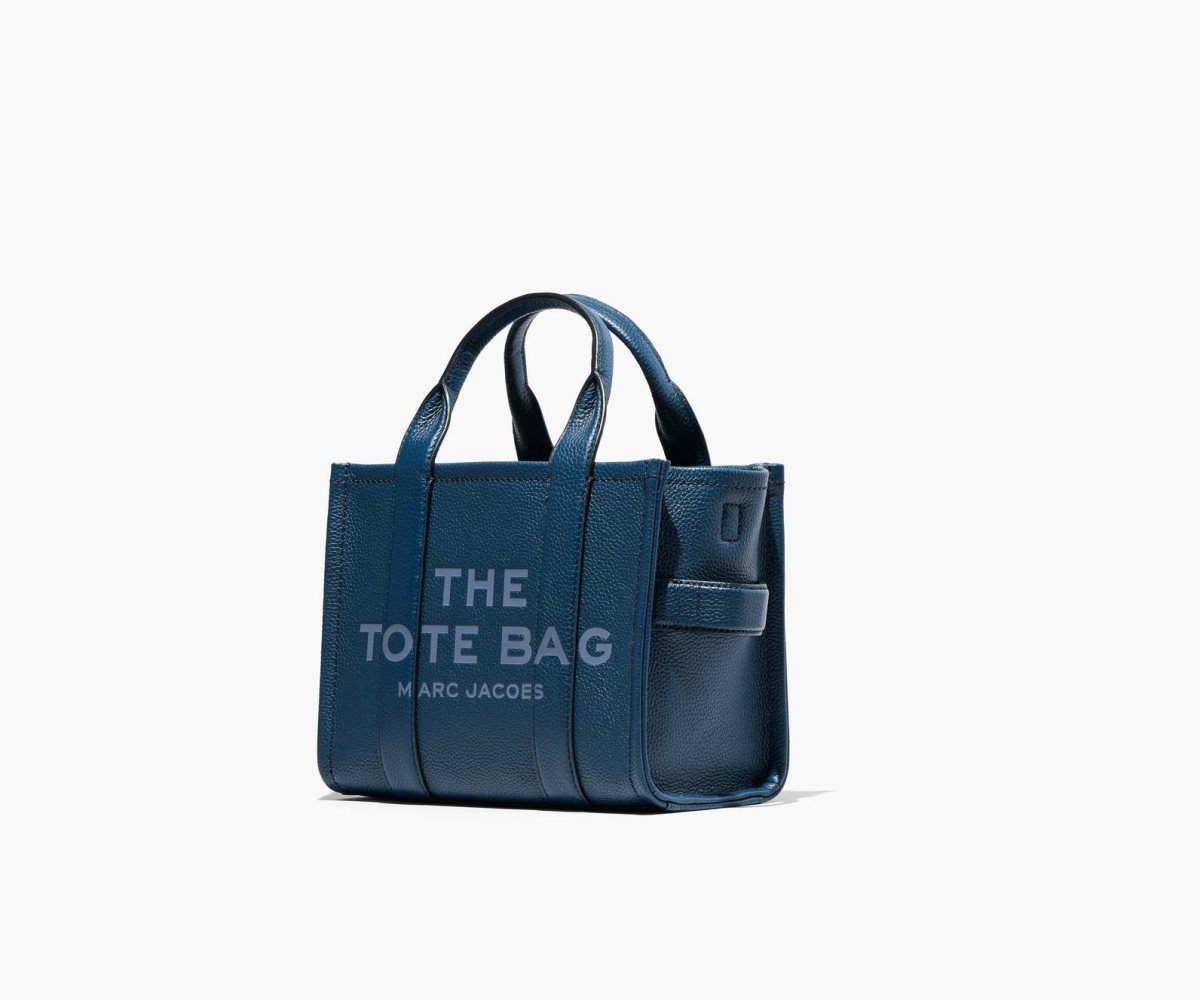 Marc Jacobs Leather Mini Tote Bag Blue Sea | 9416AXMDS