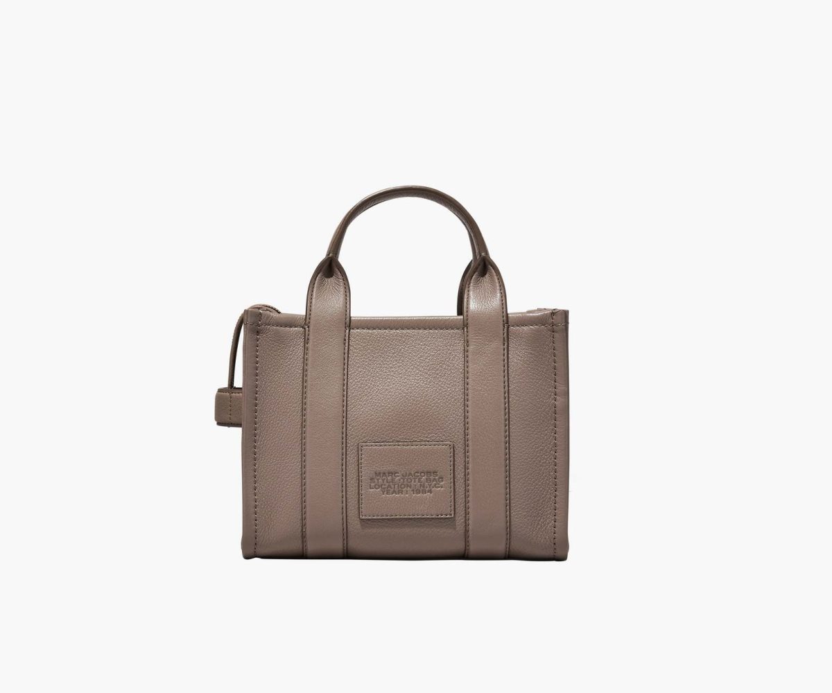 Marc Jacobs Leather Mini Tote Bag Cement | 7053TVUKN